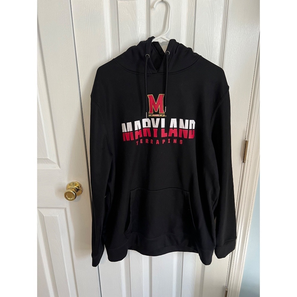 Maryland Terrapins Colosseum Mens XL‎ Black Polyester Long Sleeve Hoodie